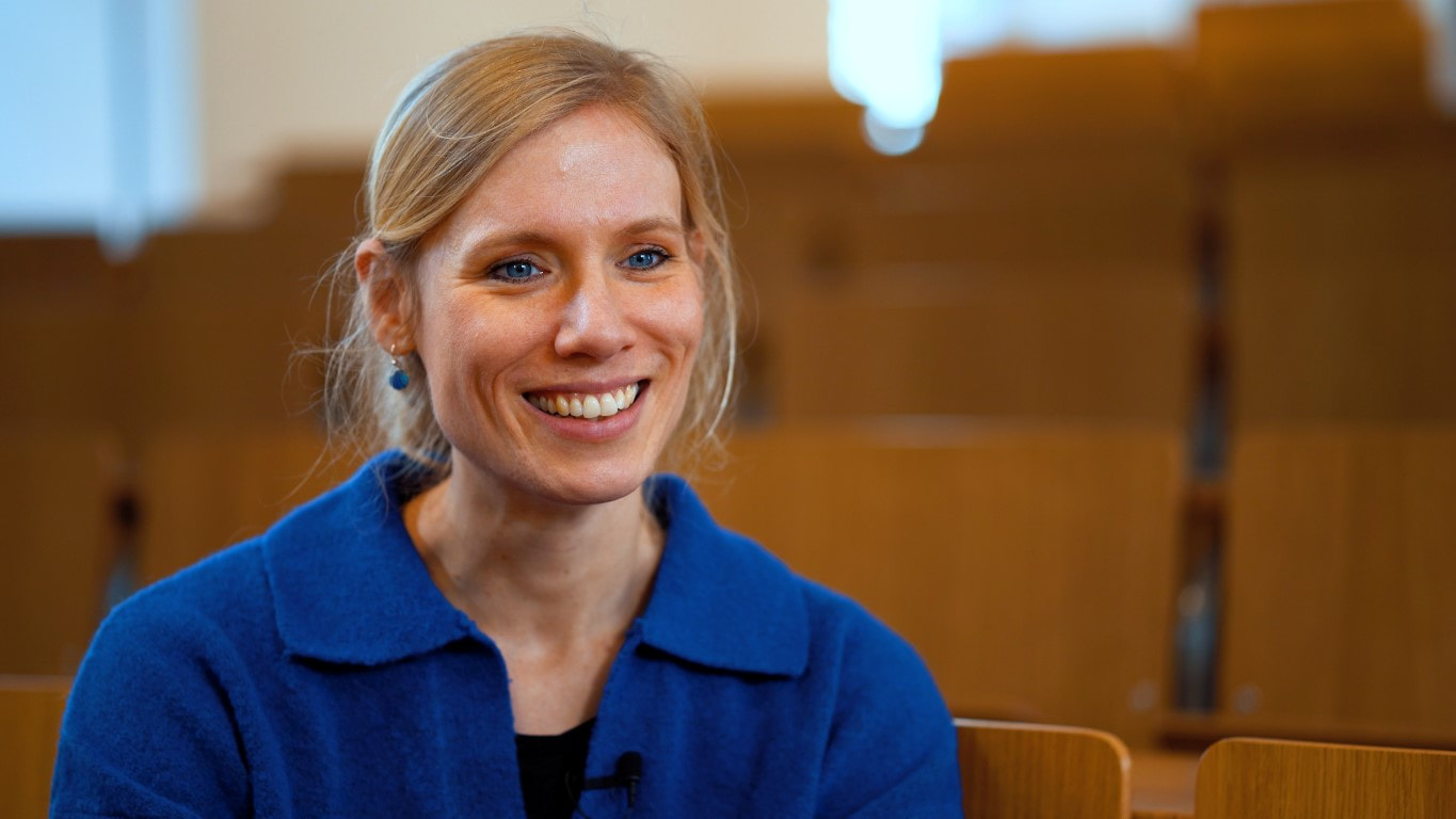 Close up of a female researcher from the University of Freiburg during an interview