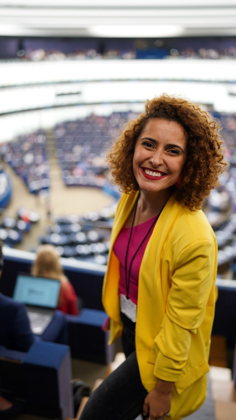 Young influencer in the European Parliament